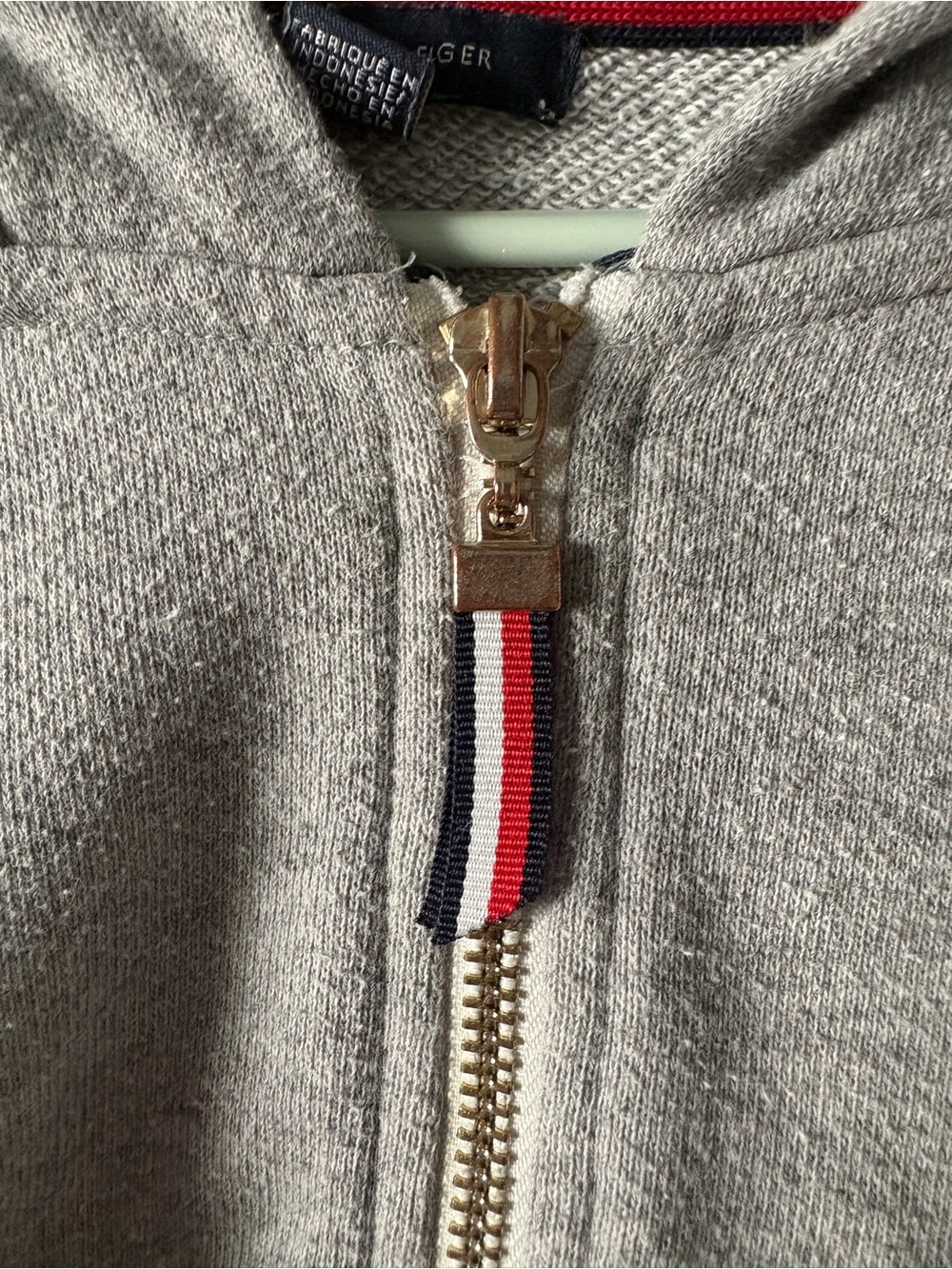 Tommy Hilfiger Heather Gray Full-Zip Hoodie with Logo - Picture 2 of 8